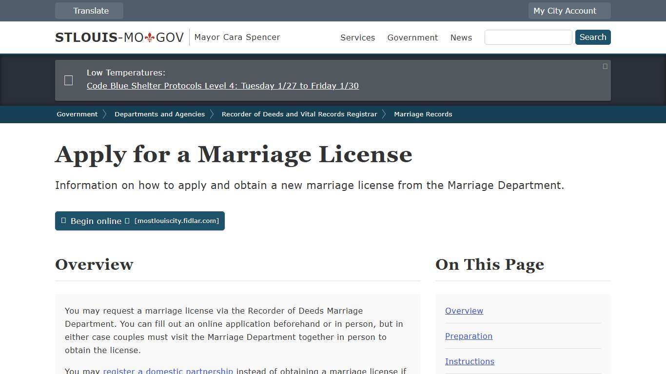 Apply for a Marriage License - City of St. Louis